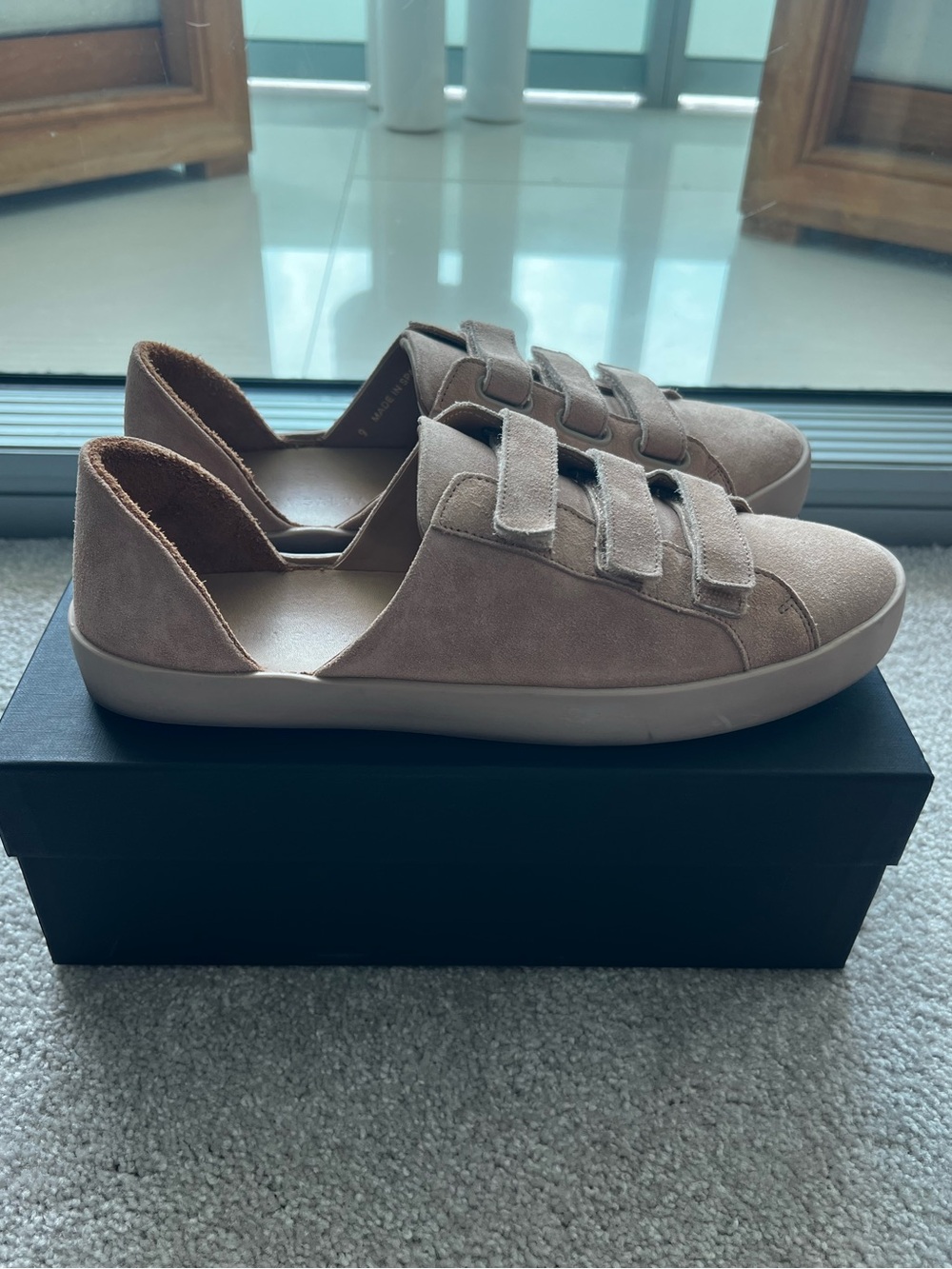 Freda Salvador Libby D’Orsay Blush Suede Sneakers 9